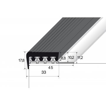 Profil A97 argintiu cu insertie A98 maro 2.5 M